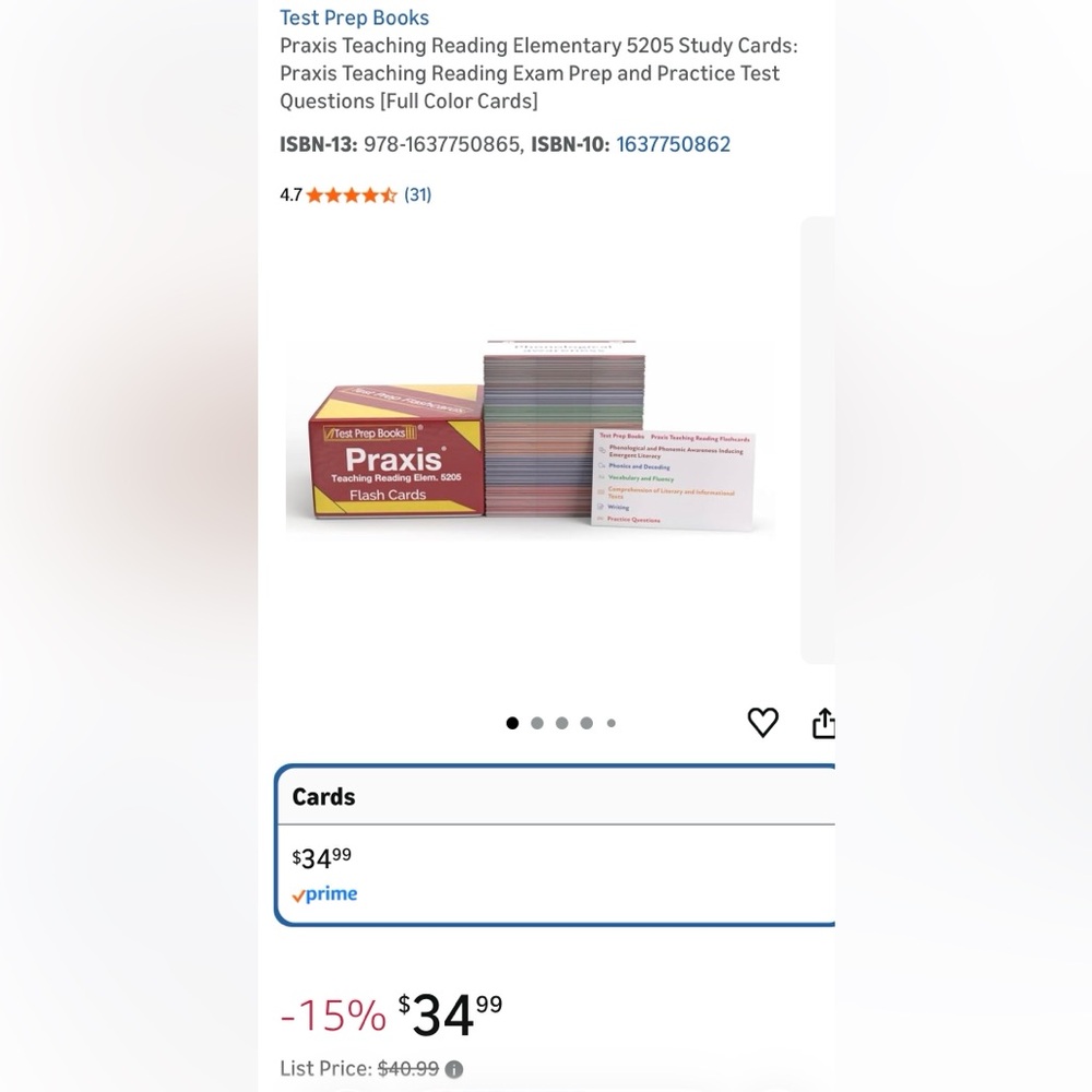Praxis Teaching Reading Flash Cards